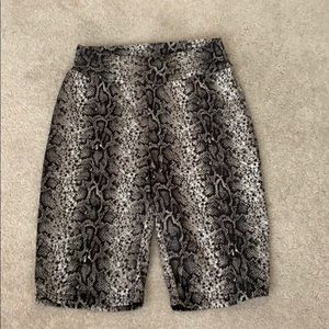 Snake skin biker shorts